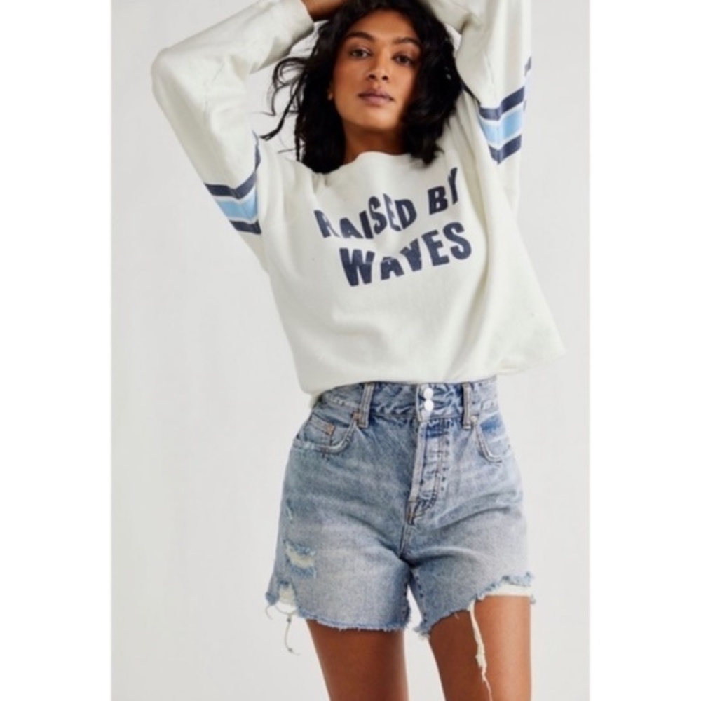 Free People X Retro Brand Raised by waves crew sweatshirt - Picture 2 of 6